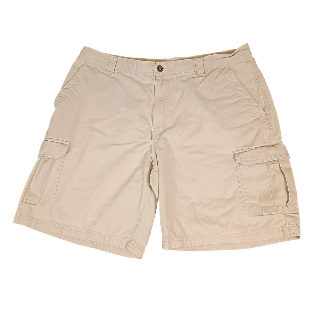 Columbia Omni-Shade Mens Cargo Shorts Beige Tan Cotton 40W 10L Outdoor Hiking